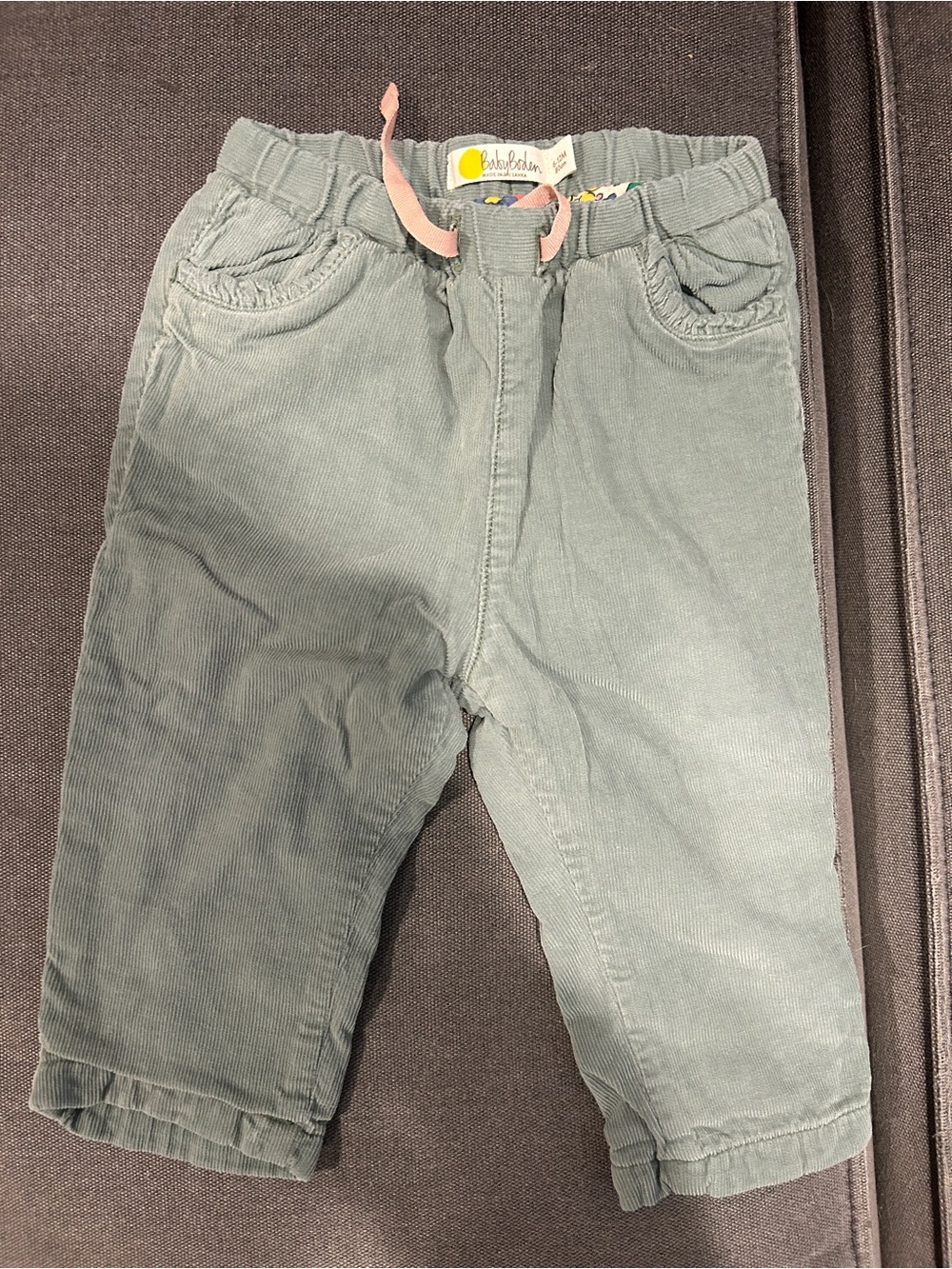 Baby Boden Sage Green Corduroy Kids Pants